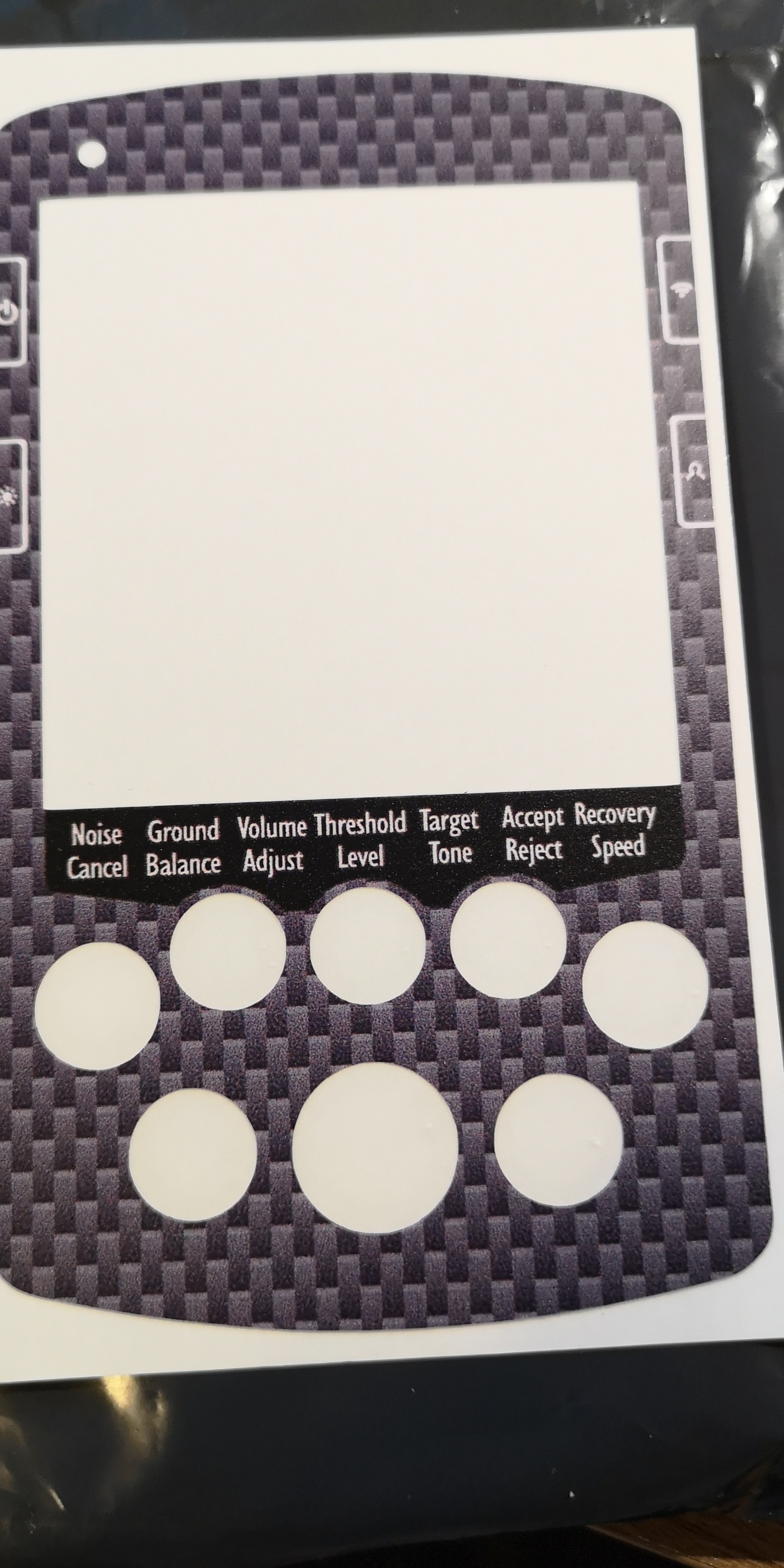 Minelab vanquish 340 Vinyl Keypad Sticker in Grey Carbon 