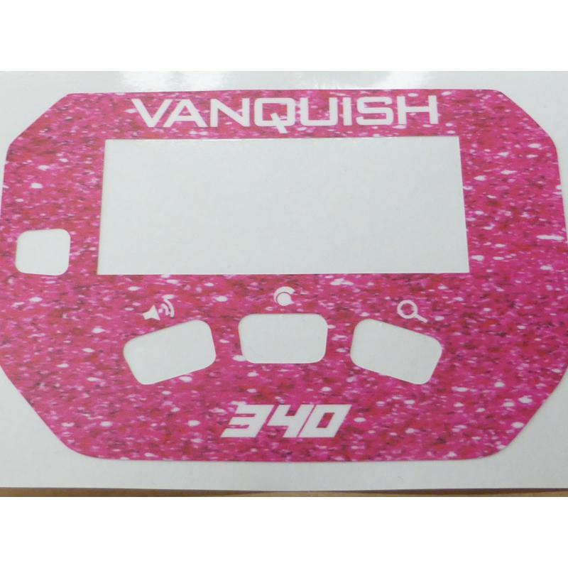 A MINELAB Vanquish 340 Keypad sticker in Pink sparkle