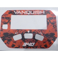 A MINELAB Vanquish 340 Keypad sticker in Red Camo