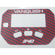 A MINELAB Vanquish 340 Keypad sticker in Red Carbon