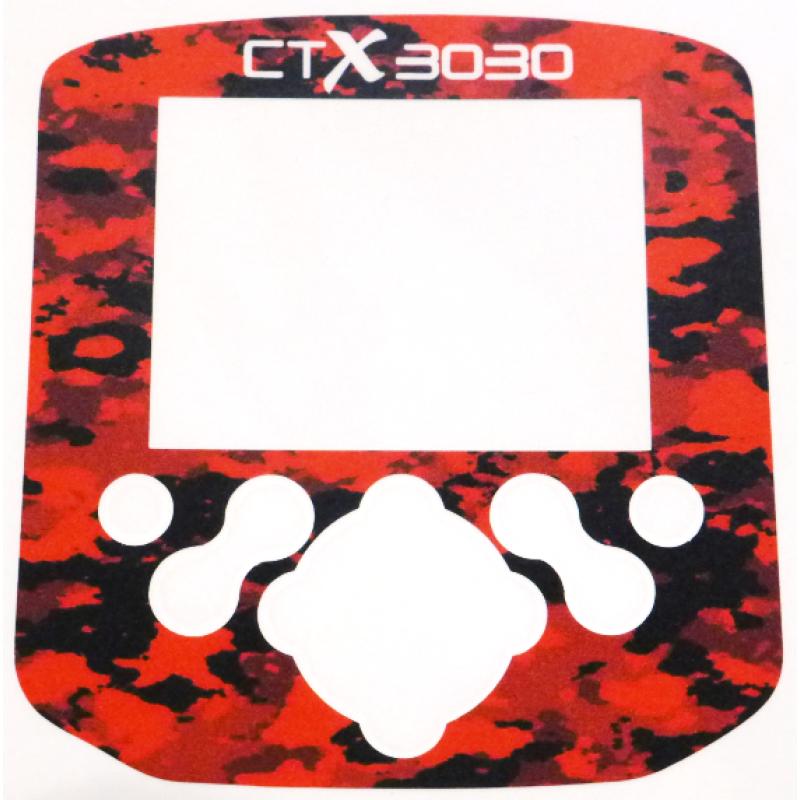 A Minelab CTX Control box / Keypad sticker in Red Camo colour.