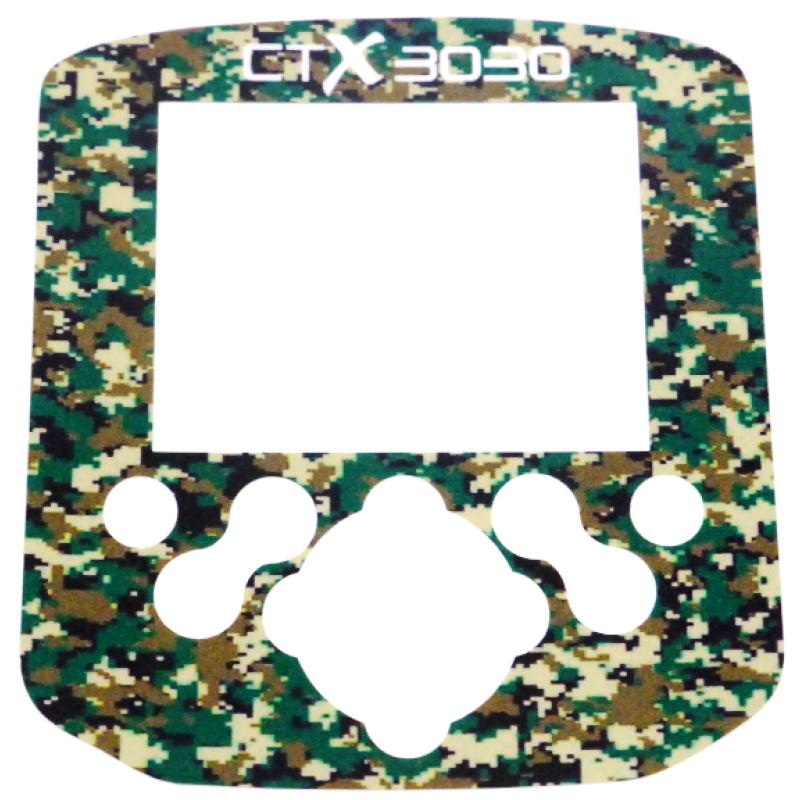 A Minelab CTX Control box / Keypad sticker in Camo Green.