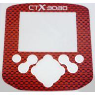 A Minelab CTX Control box / Keypad sticker in close weave Red Carbon.