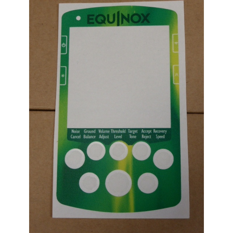 A MINELAB NOX FULL FACE KEYPAD STICKER IN ELECTRIC GREEN .