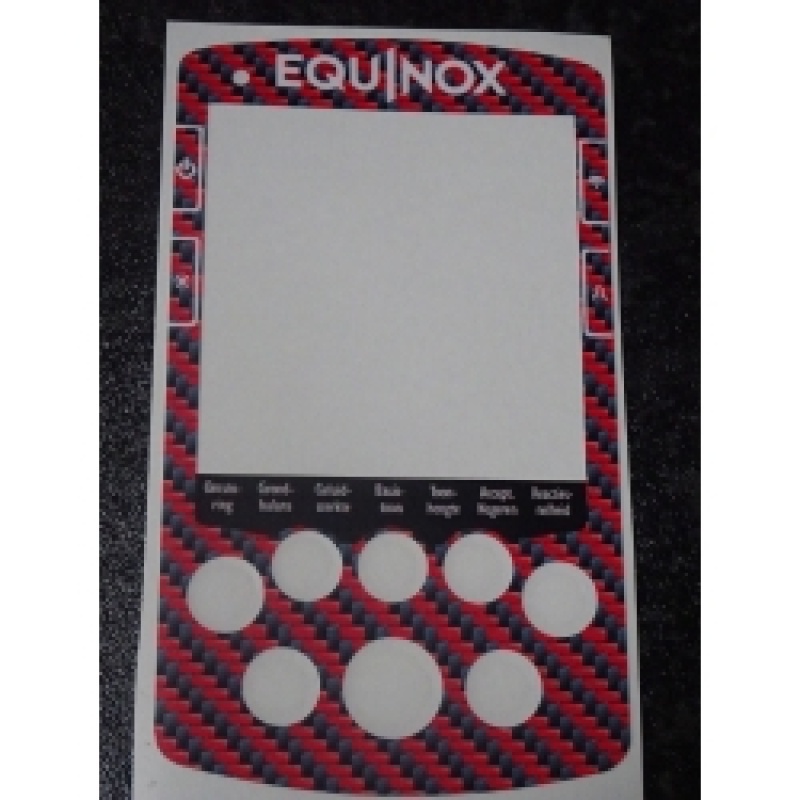 Nederlandse Minelab Equinox toetsenbord sticker in Carbon Red